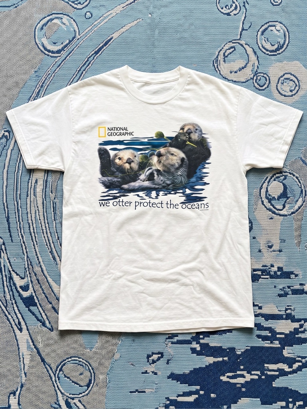 National Geographic Sea Otters Graphic Tee | Gildan White T-Shirt